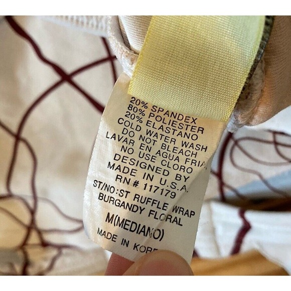 Modbe Halter Floral Tankini Top Size Medium Women’s White - Picture 4 of 6